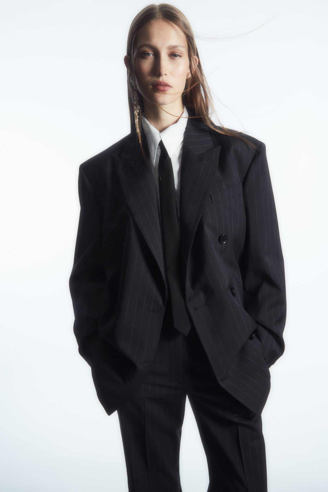 OVERSIZED PINSTRIPED WOOL BLAZER | COS UK