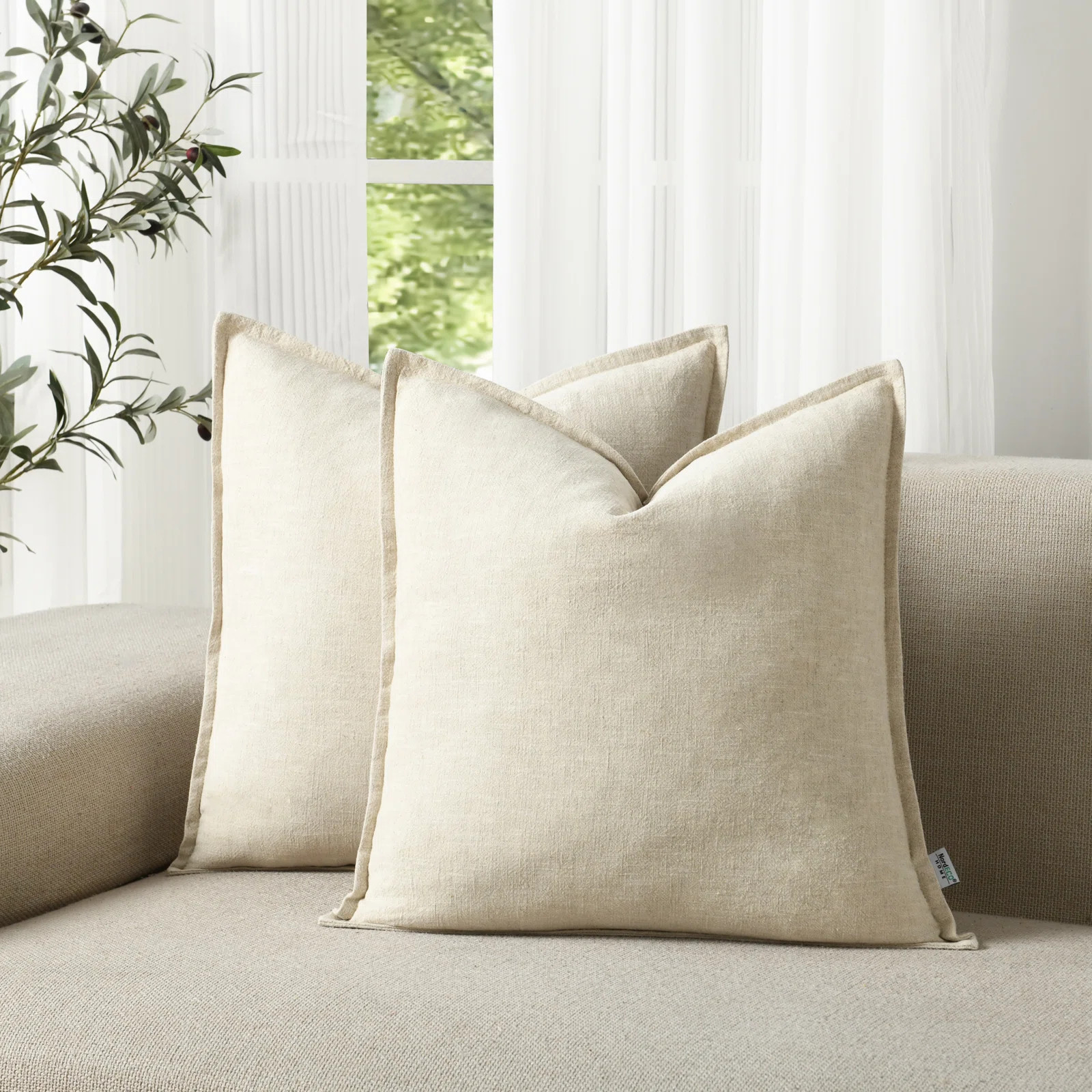 NordECO HOME Boho Farmhouse Pillow Cover Soft Boho Farmhouse Washed Linen Textured Cotton Throw P... | Wayfair North America