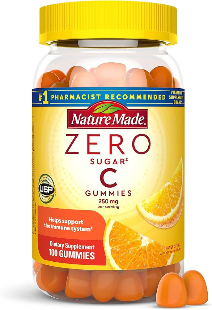 Nature Made Zero Sugar Vitamin C Gummies 250 mg per Serving, Immune & Antioxidant Support, Aspart... | Amazon (US)