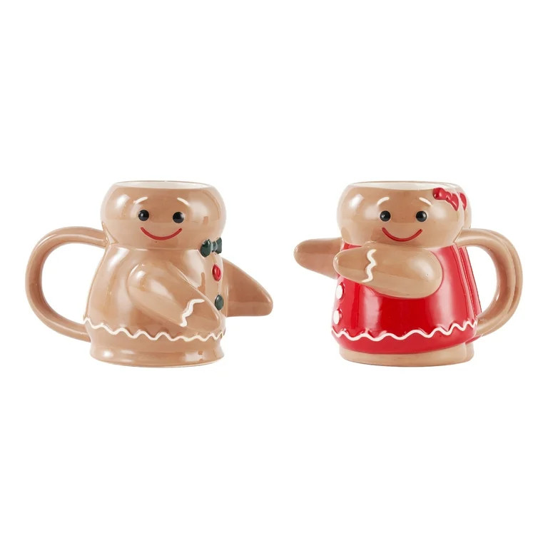 Holiday Time Ceramics Gingerbread Hug Mug 16.5 Oz Set of 2 | Walmart (US)