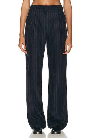 Loulou Studio Amoya Wide Leg Pant in Navy | FWRD 