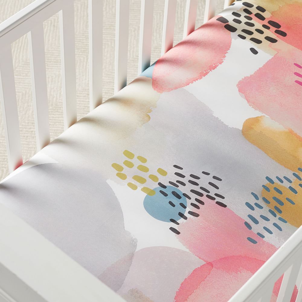 Organic Lexi Crib Fitted Sheet - Pink | West Elm (US)