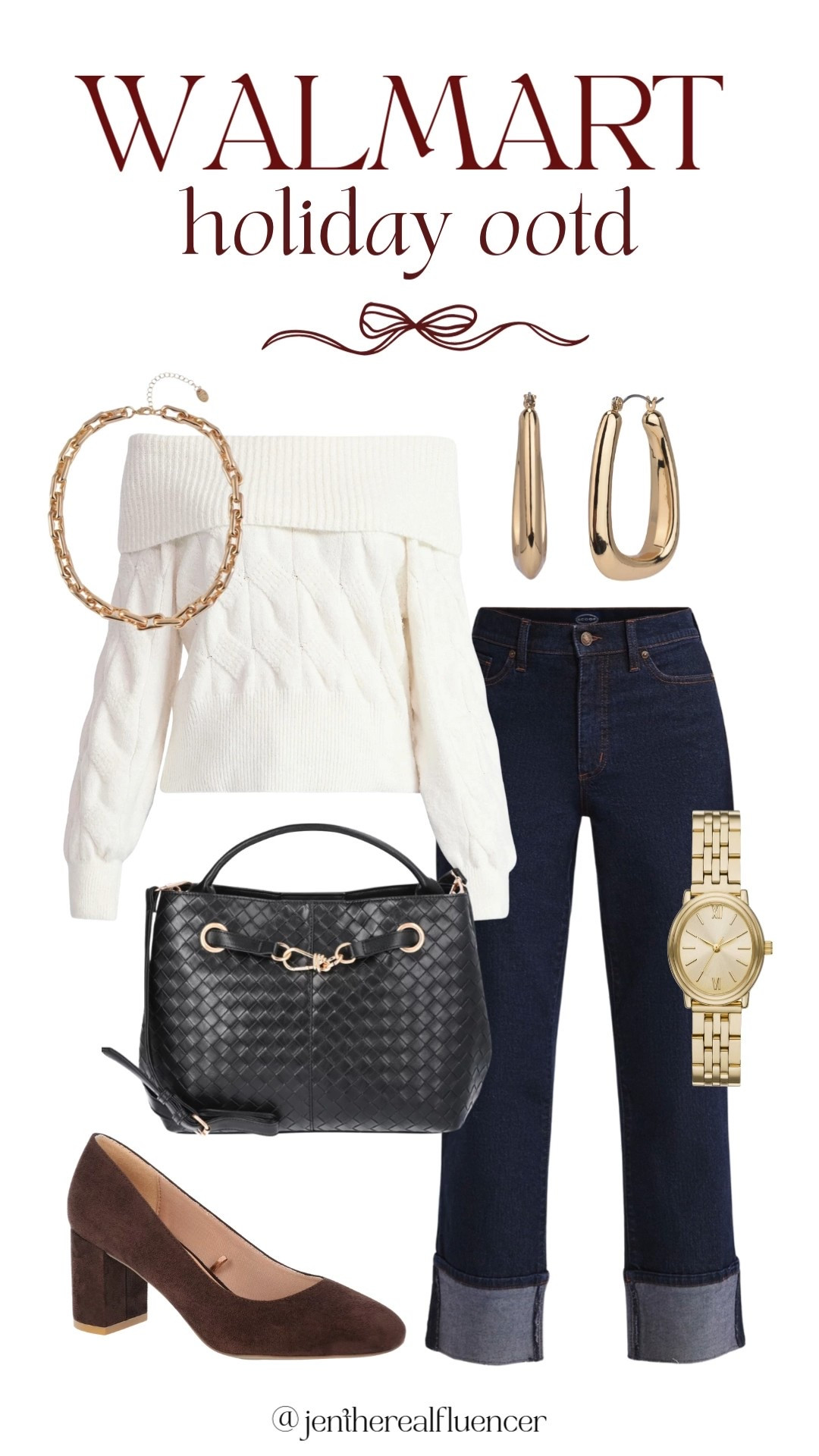 Holiday Outfit Idea from @Walmart!! 🤍⭐️🎄✨ obsessed with this look, it’s so classy and affordable 

#LTKootd #LTKHoliday #LTKFindsUnder50