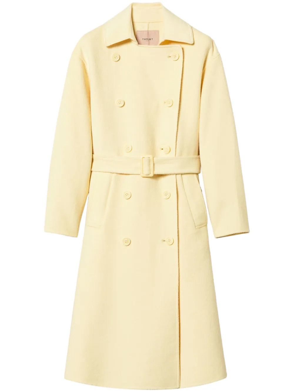 TWINSET double-breasted Coat | Yellow | FARFETCH AU | Farfetch Global