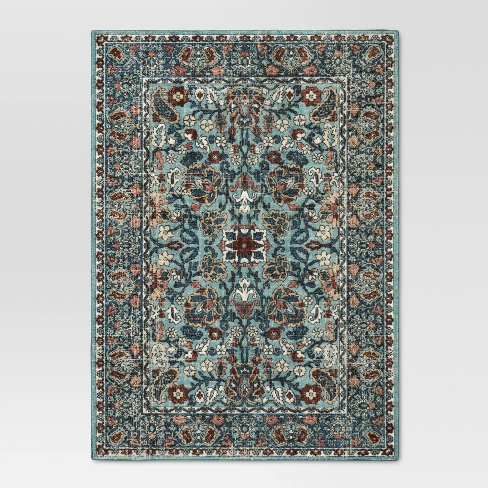 Ava Rug - Blue Botanical Tufted Area Rug - (5'X7') - Threshold | Target
