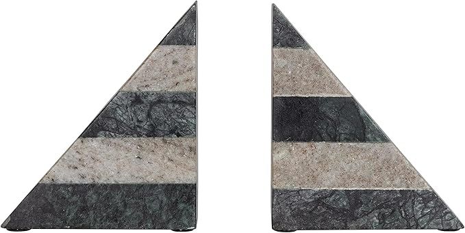 Creative Co-Op Decorative Marble, Brown and Black, Set of 2 Bookend | Amazon (US)