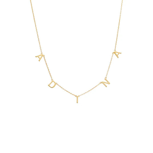 Solid Scattered Name Necklace 14K | Adina Eden