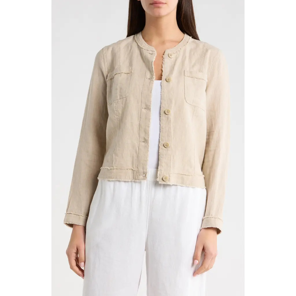 Tommy Bahama Two Palms Patch Pocket Linen Jacket in Natural at Nordstrom, Size Large | Nordstrom