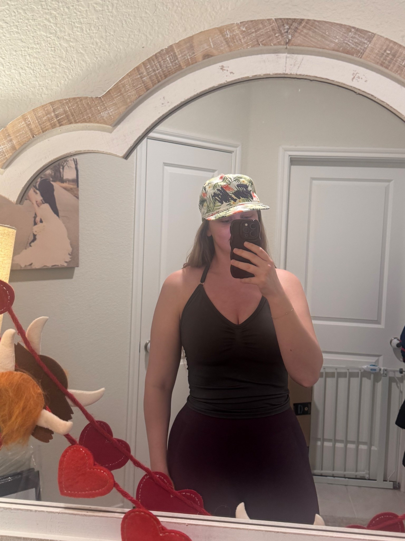 Amazon workout gear! True size in the top, sized down one in the bottoms 