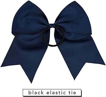 CEELGON 8" 20PCS Large Cheer Bows Grosgrain Ribbon Ponytail Holder Girls Elastic Hair Ties Navy B... | Amazon (US)