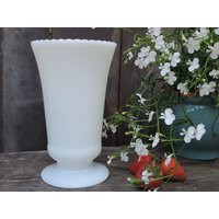 Large White Milk Glass Vase Eo Brody Ribbed Ruffled 7 1/2 In. Wedding Bridal Display Decor | Etsy (US)