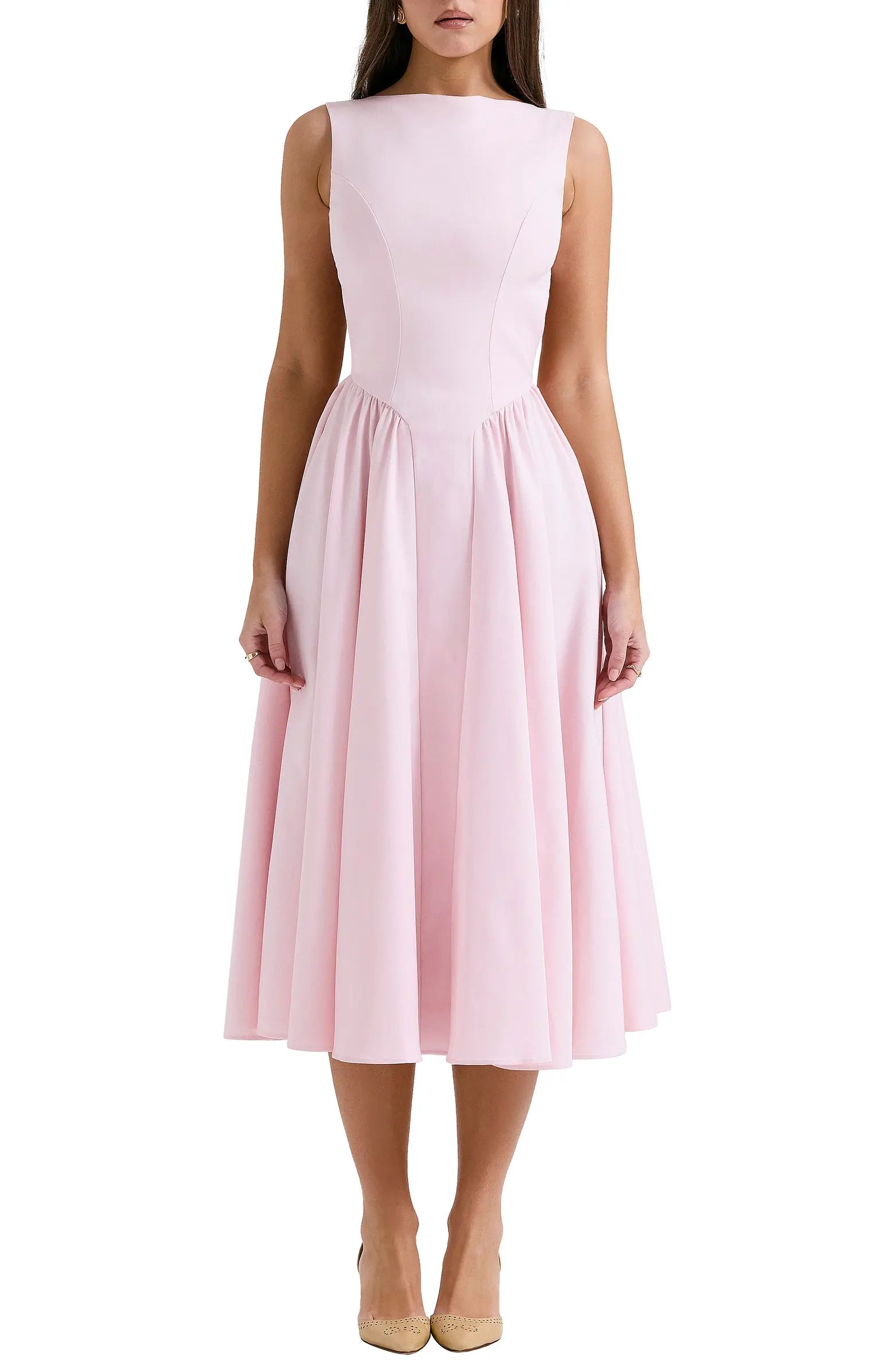 Florentina Open Back Cocktail Midi Dress | Nordstrom