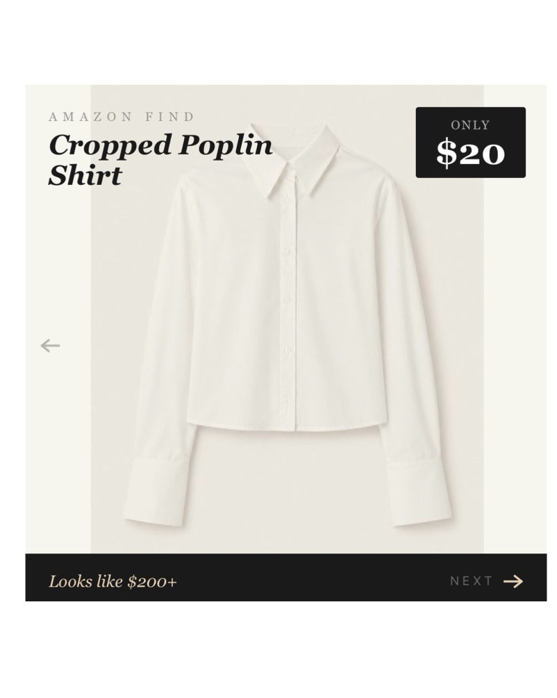 This cropped button down seems so luxe but is $20 on Amazon!