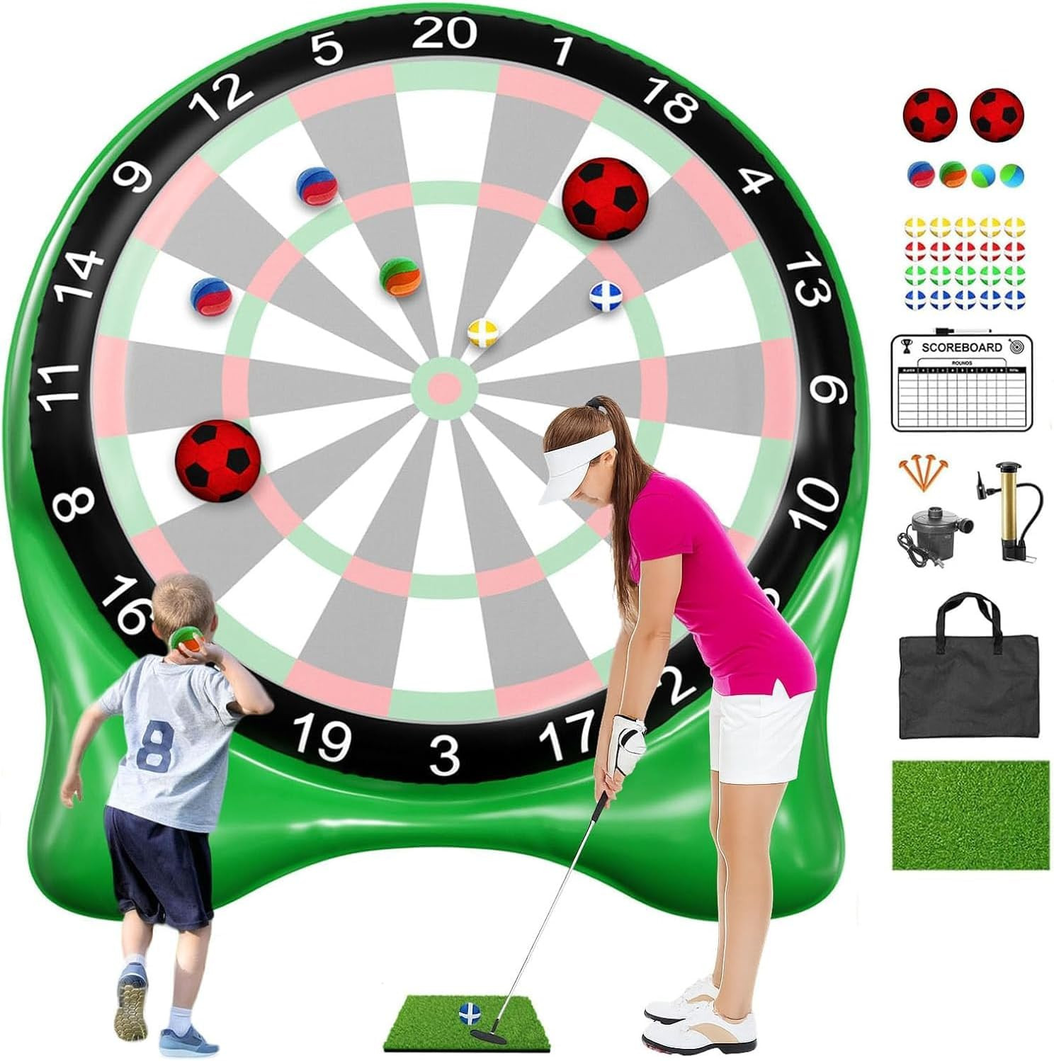 Inflatable Soccer Dart Board, Giant Kick Darts,Indoor Outdoor Lawn Yard Games for Kids Adults Fam... | Amazon (US)