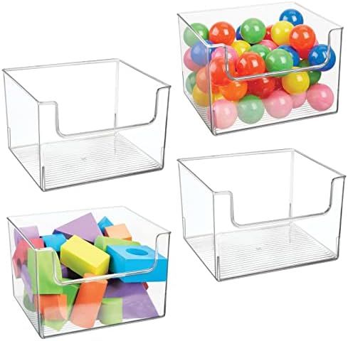 mDesign Plastic Large Home Storage Organizer Bins with Open Front for Kitchen, Bedroom, Bathroom,... | Amazon (US)