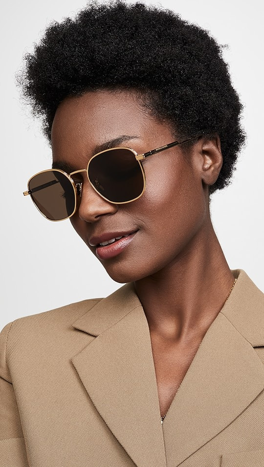 Metal Ribbon Round Sunglasses | Shopbop