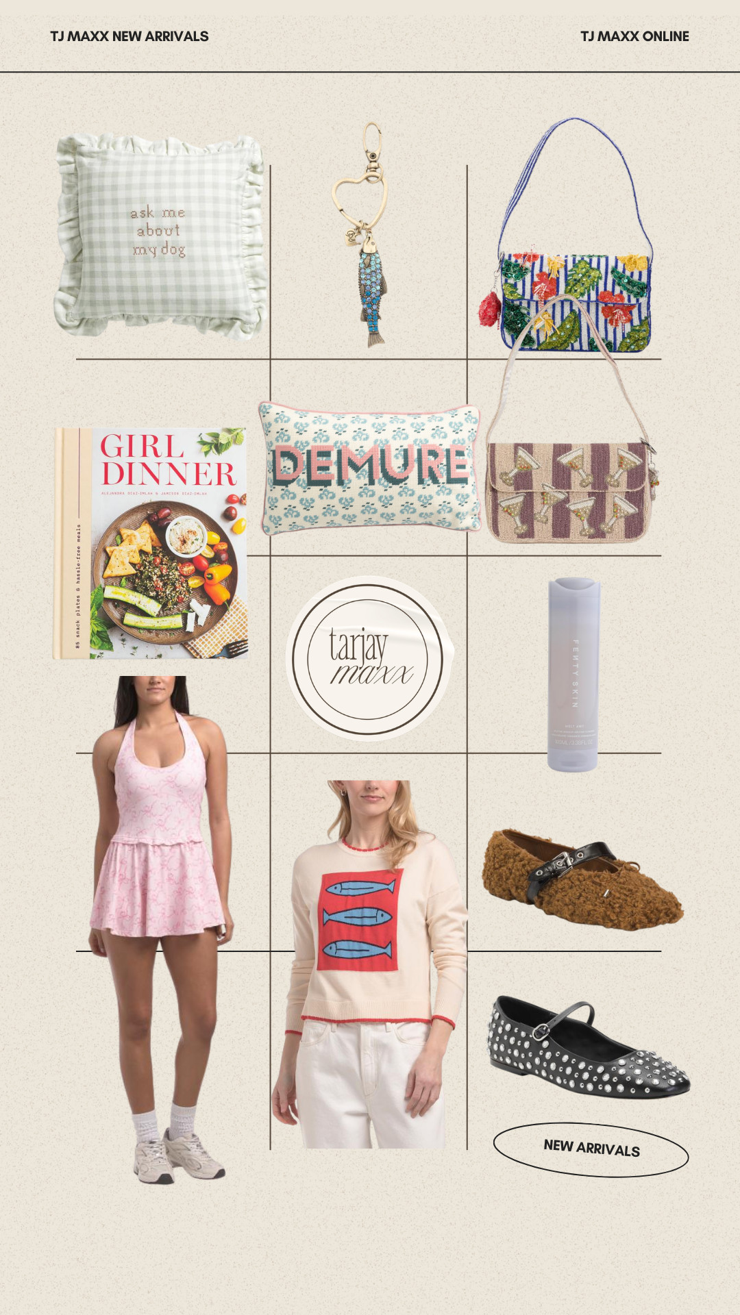 TJ Maxx has been SO good lately. I just had to buy the Girl Dinner book (tell me why this is literally me in cookbook form) and the cutest sardine sweater and the Betsey Johnson sardine keychain.. Obsessed. 
date night outfits, vacation outfits beach, easter basket stuffers, spring outfits, work outfits, rodeo outfit inspo, easter dress women, spring dresses, resort wear 2026, country concert outfits, tjmaxx finds, tjmaxx new arrivals, spring fashion, coastal style, quirky gifts 

 #LTKootd #LTKHome #LTKBeauty