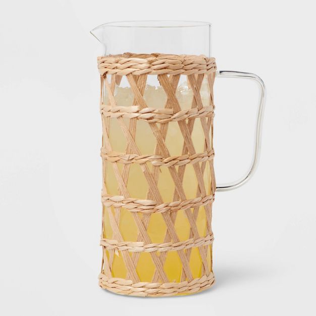 65oz Glass Natural Wrapped Beverage Pitcher - Threshold™ | Target