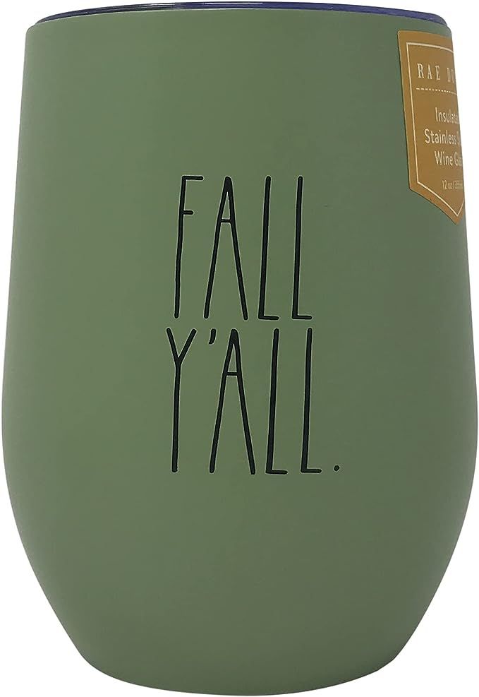 Rae Dunn Insulated Stainless Steel Wine Glass 12 oz. (Fall Y'all) | Amazon (US)