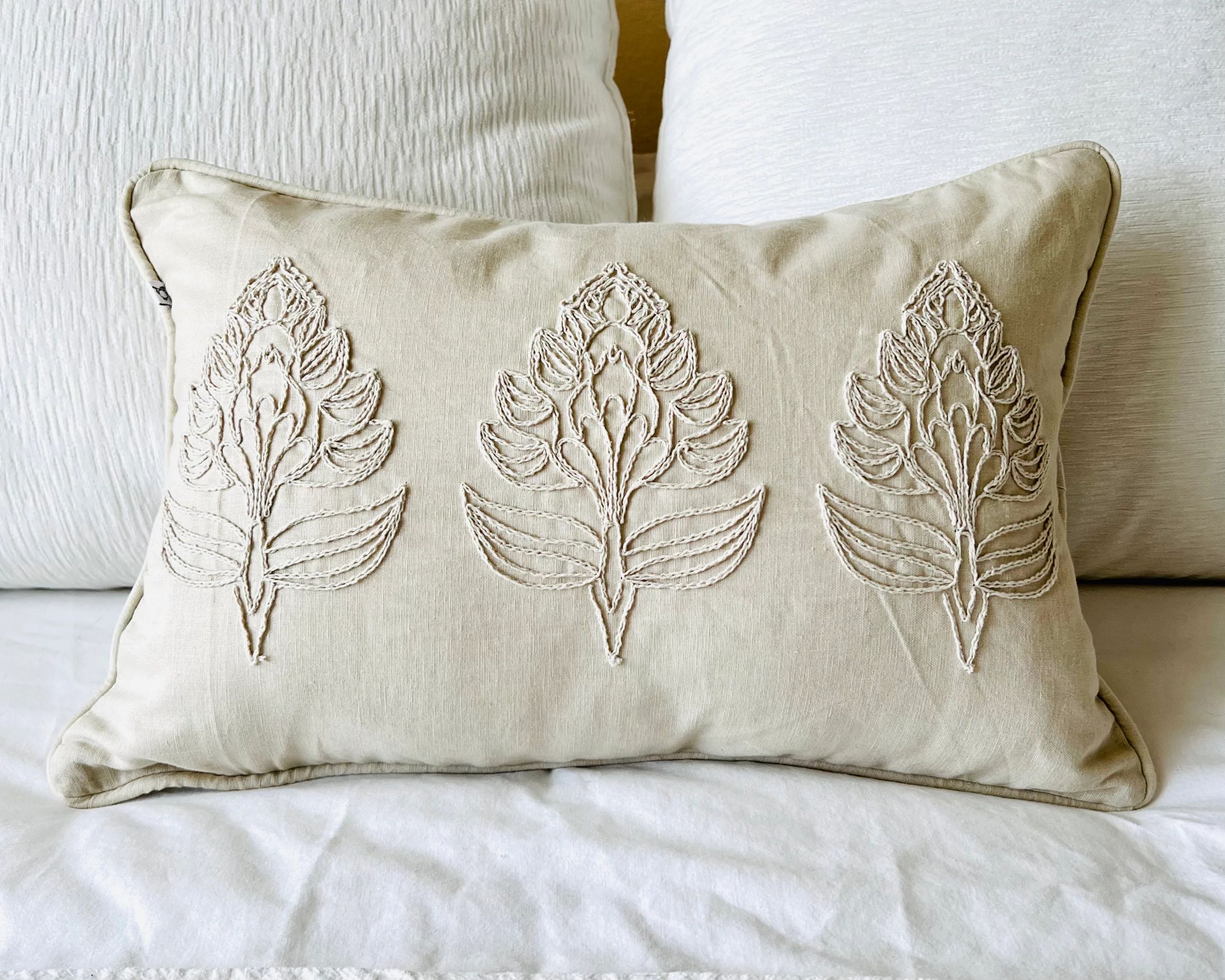Eloise Embroidered Pillow Cover | The Offbeat Co.