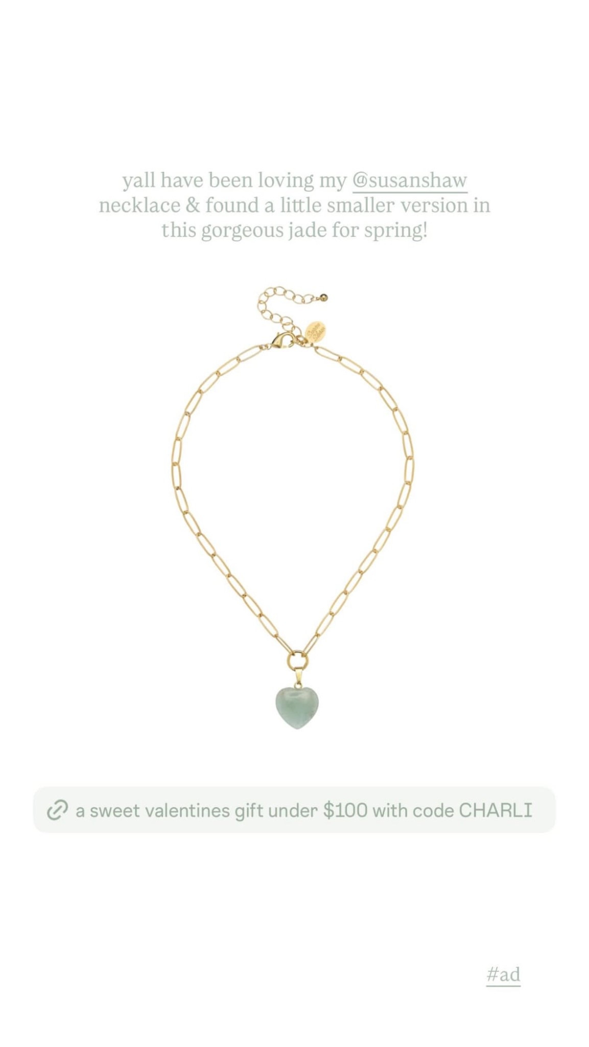 y’all kept asking about my susan shaw necklace, so when i found this slightly smaller version in the prettiest jade, i knew it was a yes. so good layered or worn on its own, and such an easy way to freshen up spring outfits. a really sweet gift idea too — especially with the code 

#LTKValentine #LTKootd #LTKBeauty
