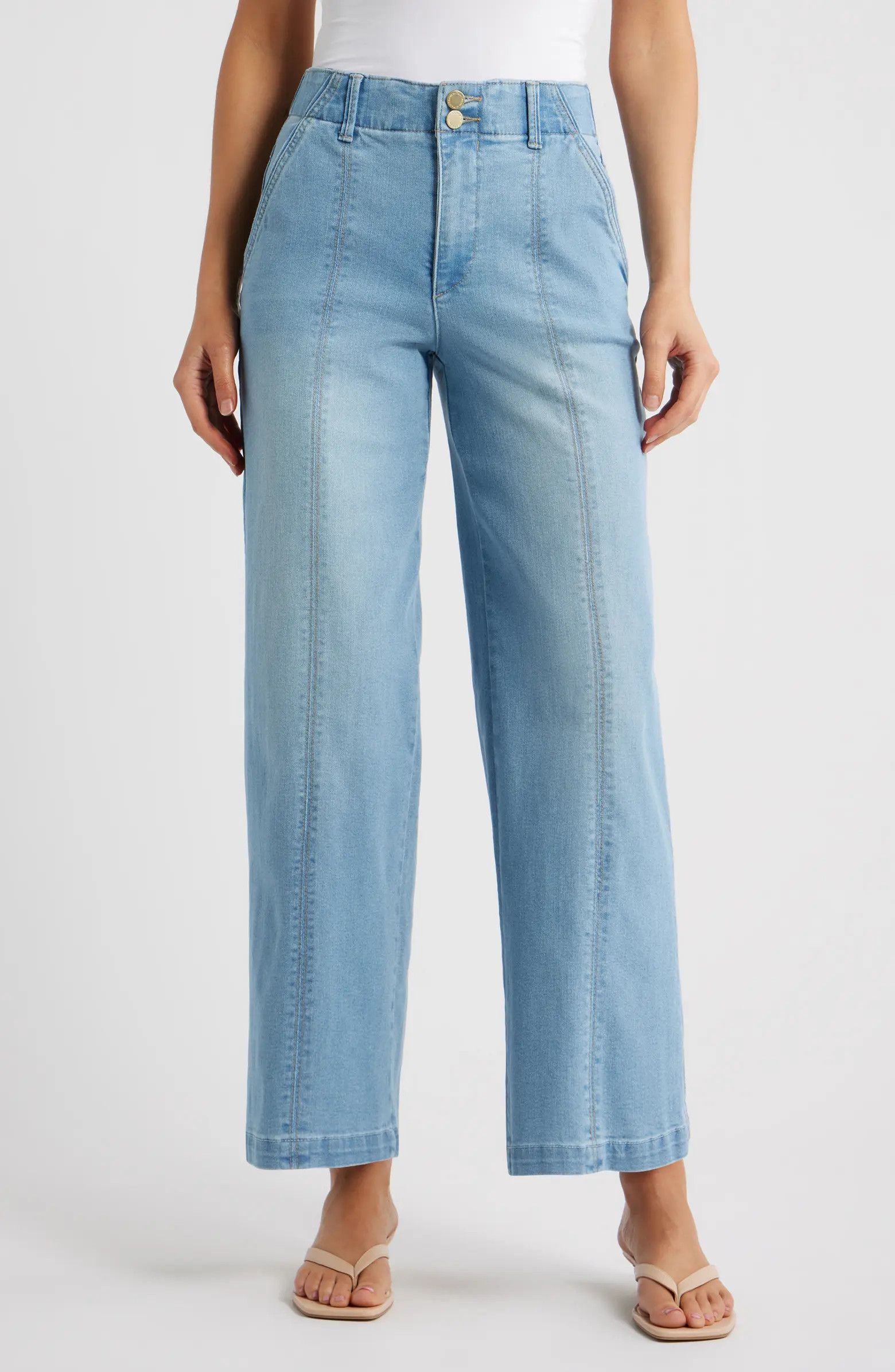 Emma Skyrise Seamed Wide Leg Jeans | Nordstrom