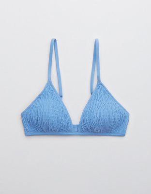 Aerie Smocked Triangle Bikini Top | American Eagle Outfitters (US & CA)