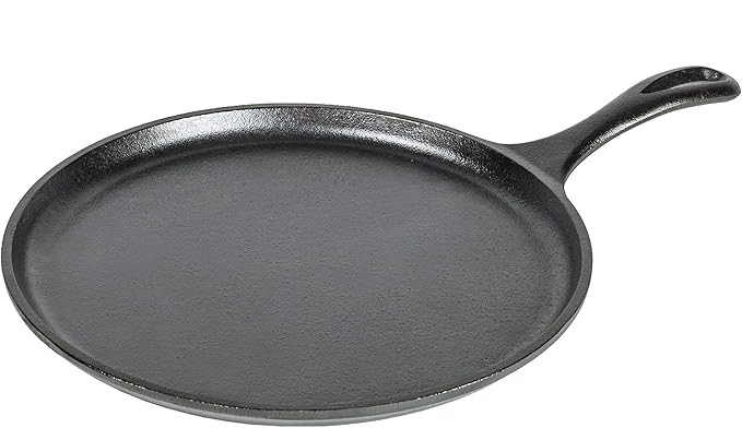 Lodge Pre-Seasoned Cast Iron Griddle With Easy-Grip Handle, 10.5 Inch (Pack of 1), Black | Amazon (US)