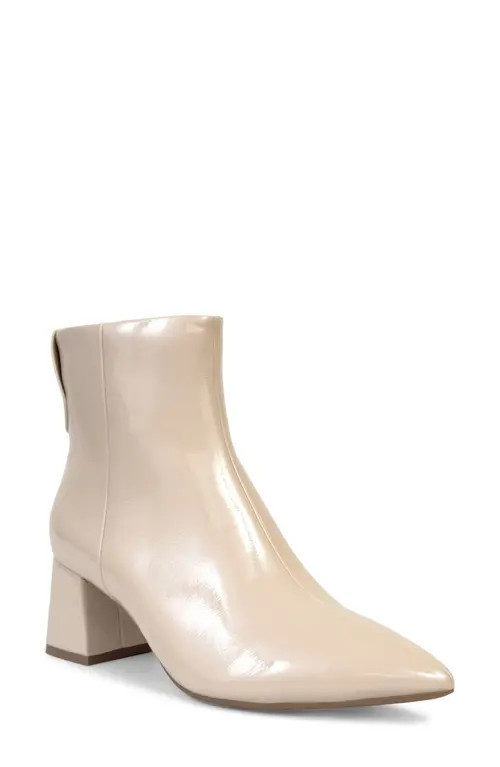 Aerosoles Enoch Pointed Toe Bootie in Stone Crinkle Patent at Nordstrom, Size 8.5 | Nordstrom