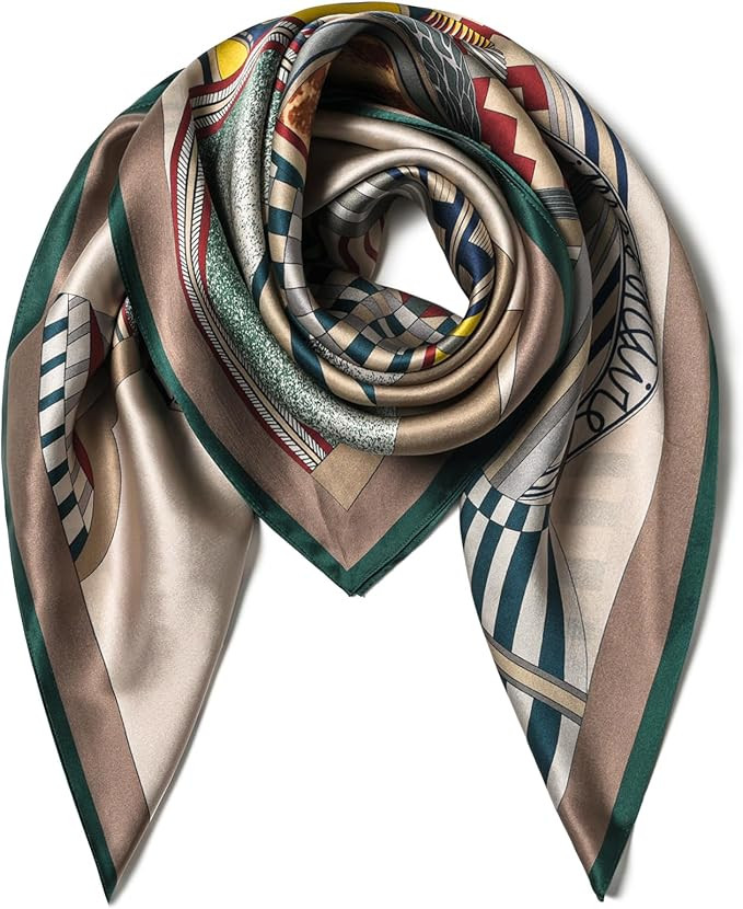 100% Pure Mulberry Silk Scarf 35" Large Square Lightweight Headscarf –Women’s Hair Wraps The ... | Amazon (US)