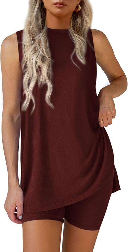 PRETTYGARDEN 2 Piece Sets for Women 2026 Summer Matching Lounge Shorts Set Resort Airport Travel ... | Amazon (US)