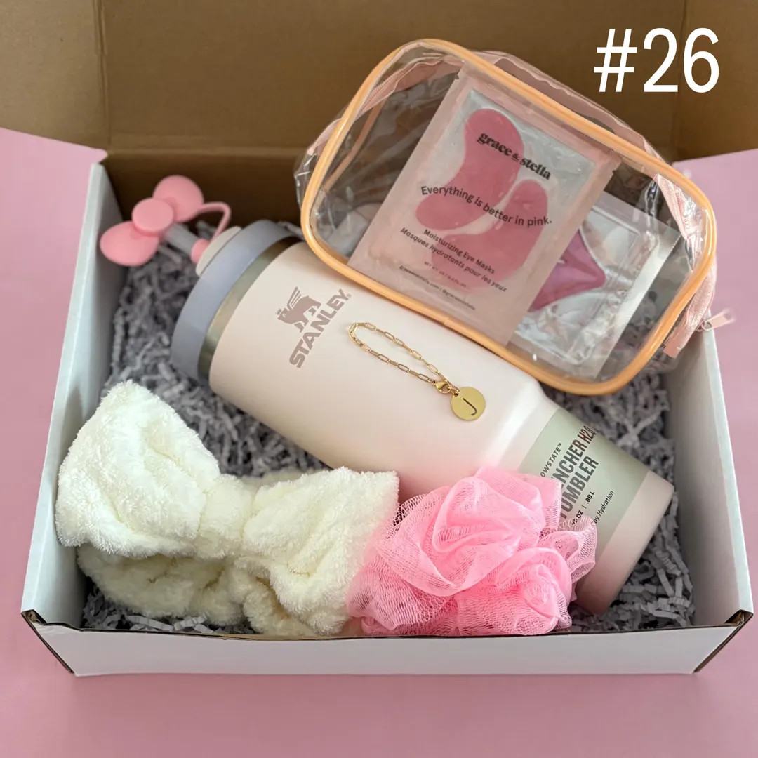 Pink Tumbler Gift Basket Birthday Gift Box Best Friend Graduation Gift Set Teen Daughter Present ... | Etsy (US)