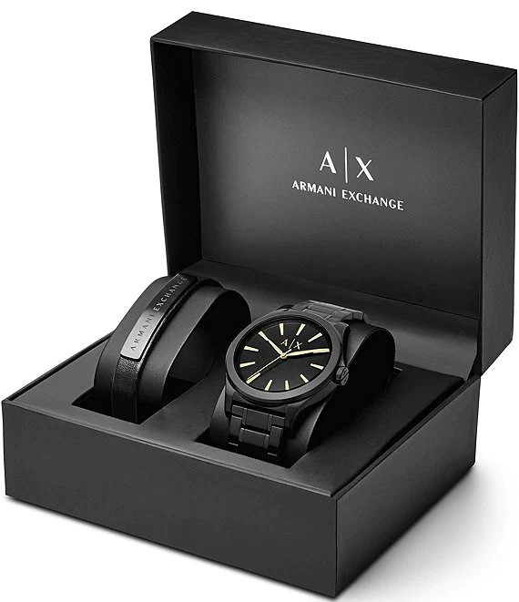AX Armani Exchange Analog Bracelet Watch & Leather Strap Set | Dillard's | Dillard's