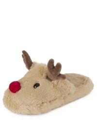 Unisex Kids Matching Family Reindeer Slippers - brown | The Children's Place
