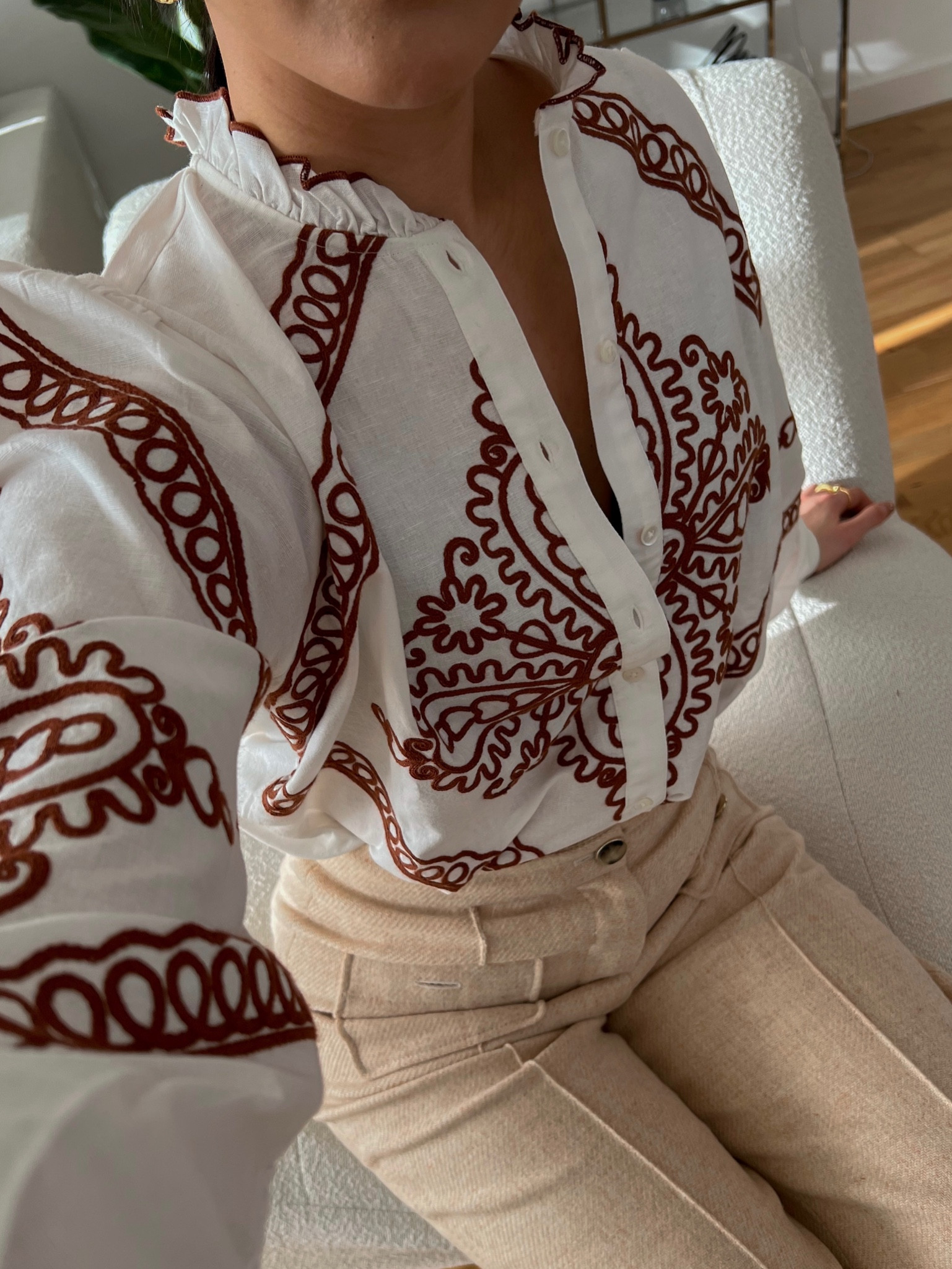 Embroidery, blouse top, spring style, spring outfit inspo, outfit ideas, romantic blouse, neutral fit, pattern, style tips, neutral fit, chic fit, classic style

#LTKstyletip #LTKeurope #LTKSeasonal