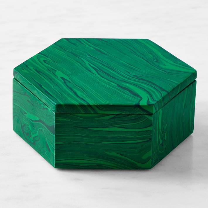 Faux Malachite Box, Octagon | Williams-Sonoma