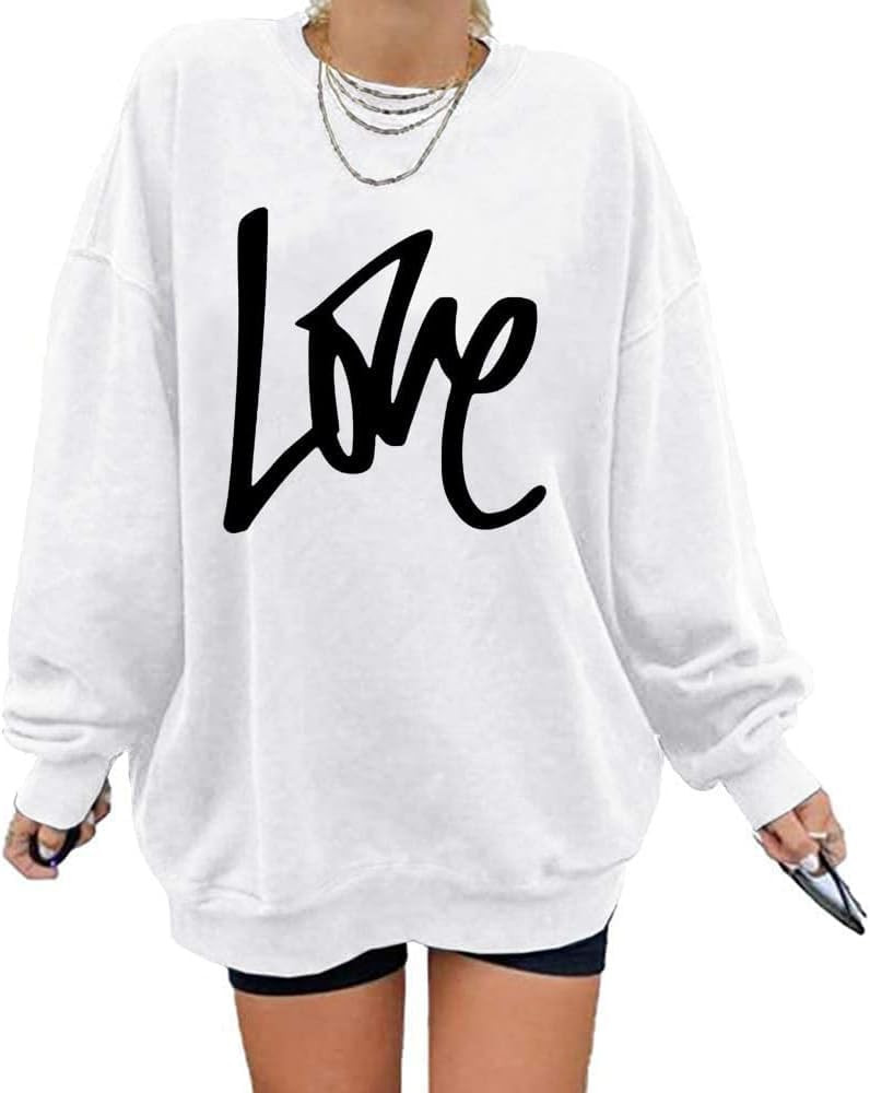 Langwyqu Women's Oversized Sweatshirt Los Angeles California Crewneck Long Sleeve Casual Loose Pu... | Amazon (US)