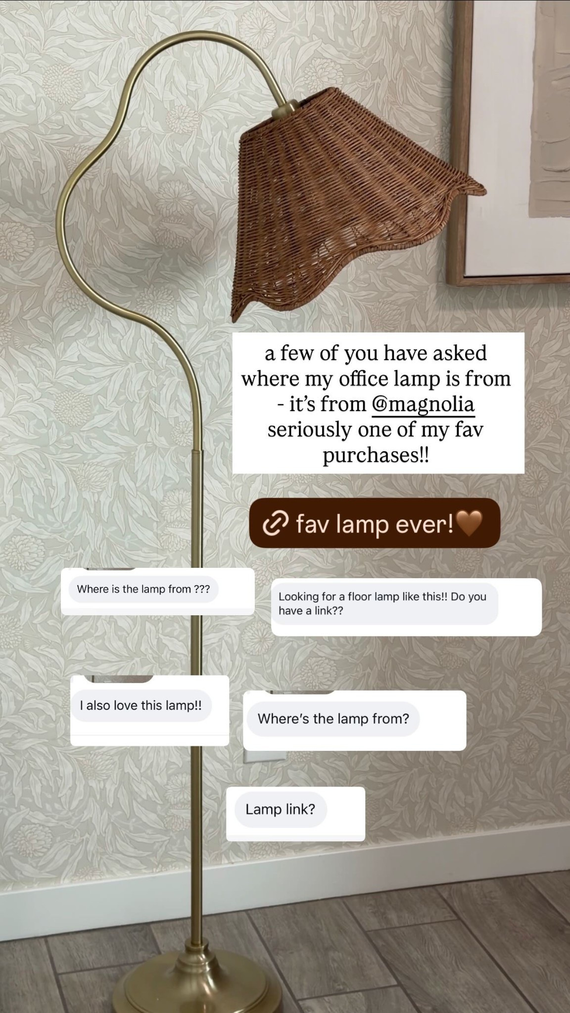 a few of you have asked where my office lamp is from - it’s from @magnolia seriously one of my fav purchases!!