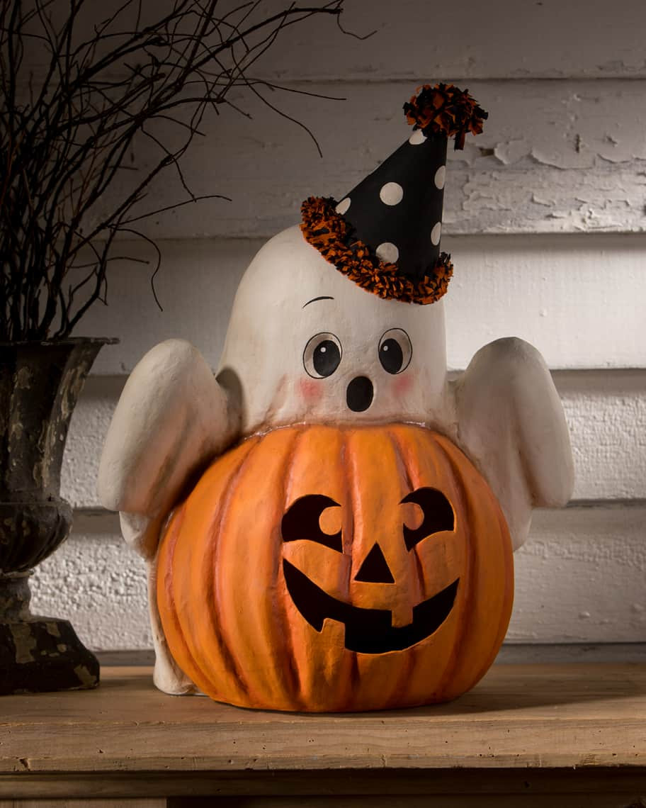 Bethany Lowe Boo Ghost Jack-O-Lantern Figure | Neiman Marcus