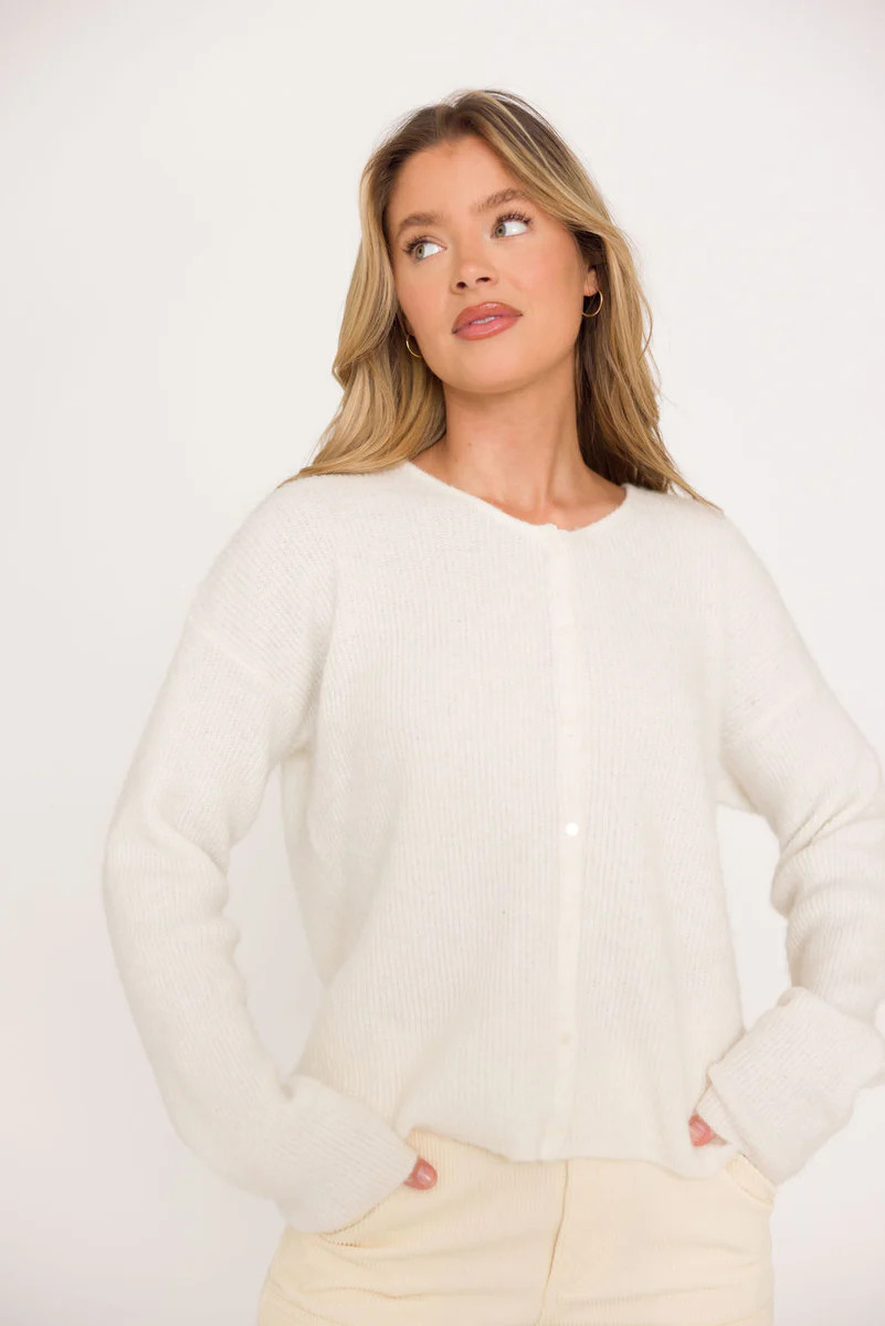 Newport Cardigan in Ivory - Nursing Friendly | Worth Collective