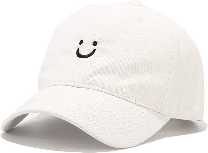 Umeepar Smile Face Baseball Cap for Women Men Adjustable Low Profile Unstructured Cotton Dad Hat | Amazon (US)