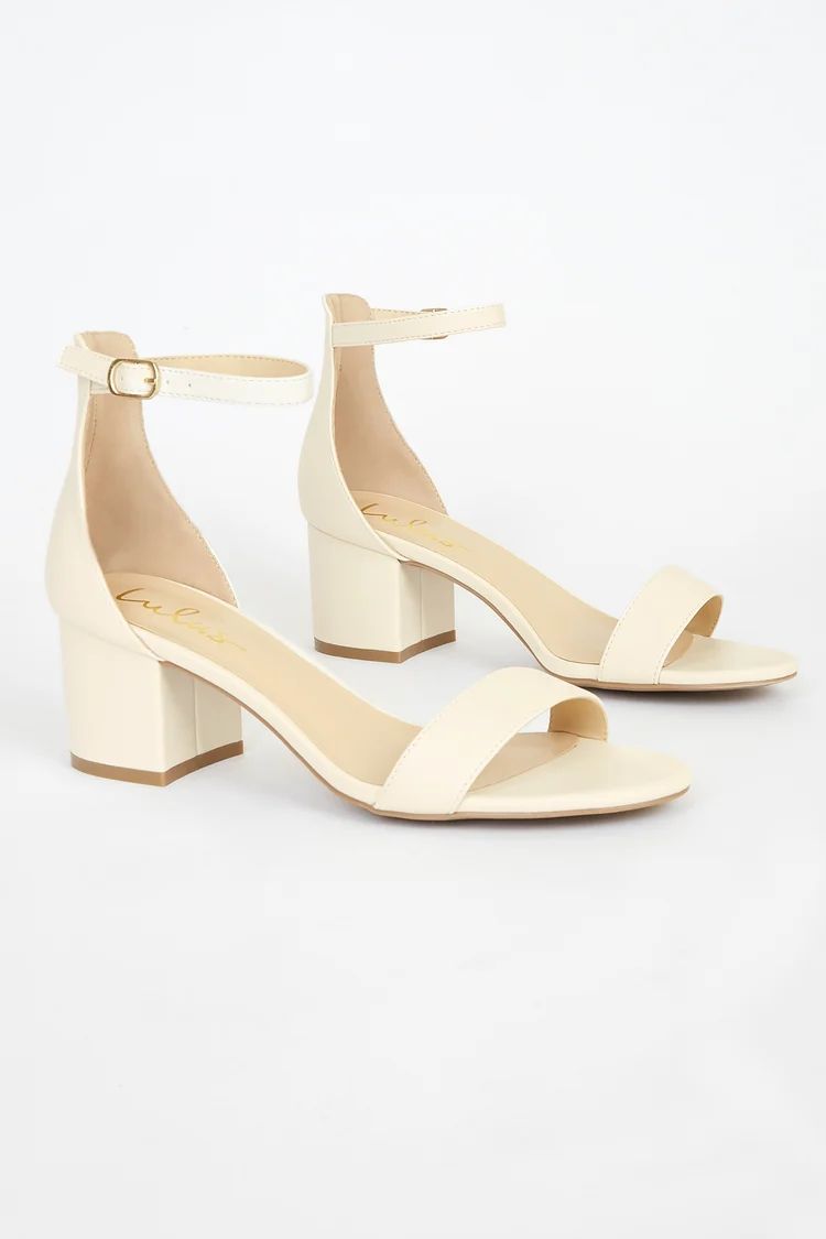 Harper Off White Ankle Strap Heels | Lulus