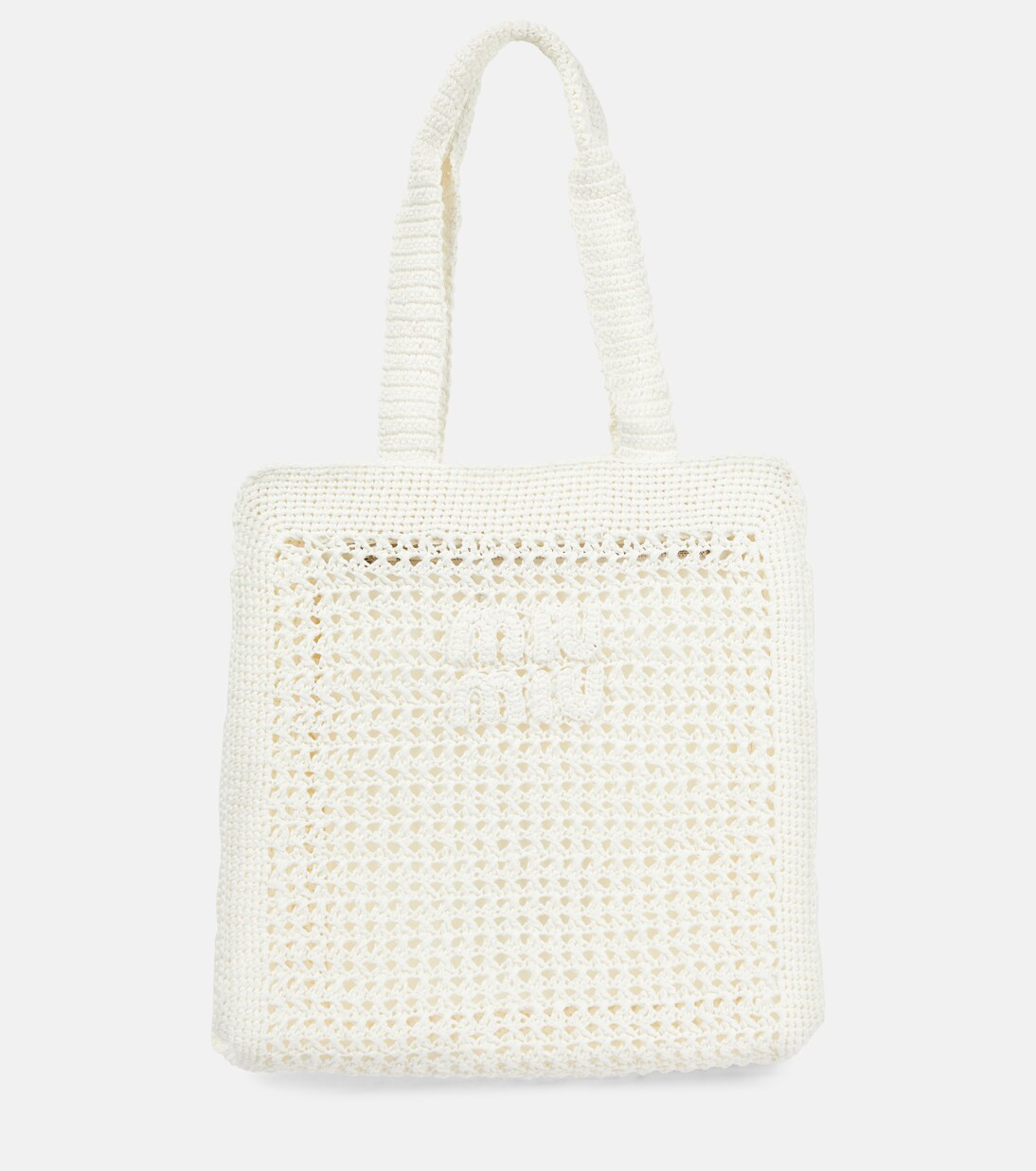 Logo raffia-effect tote bag | Mytheresa (UK)