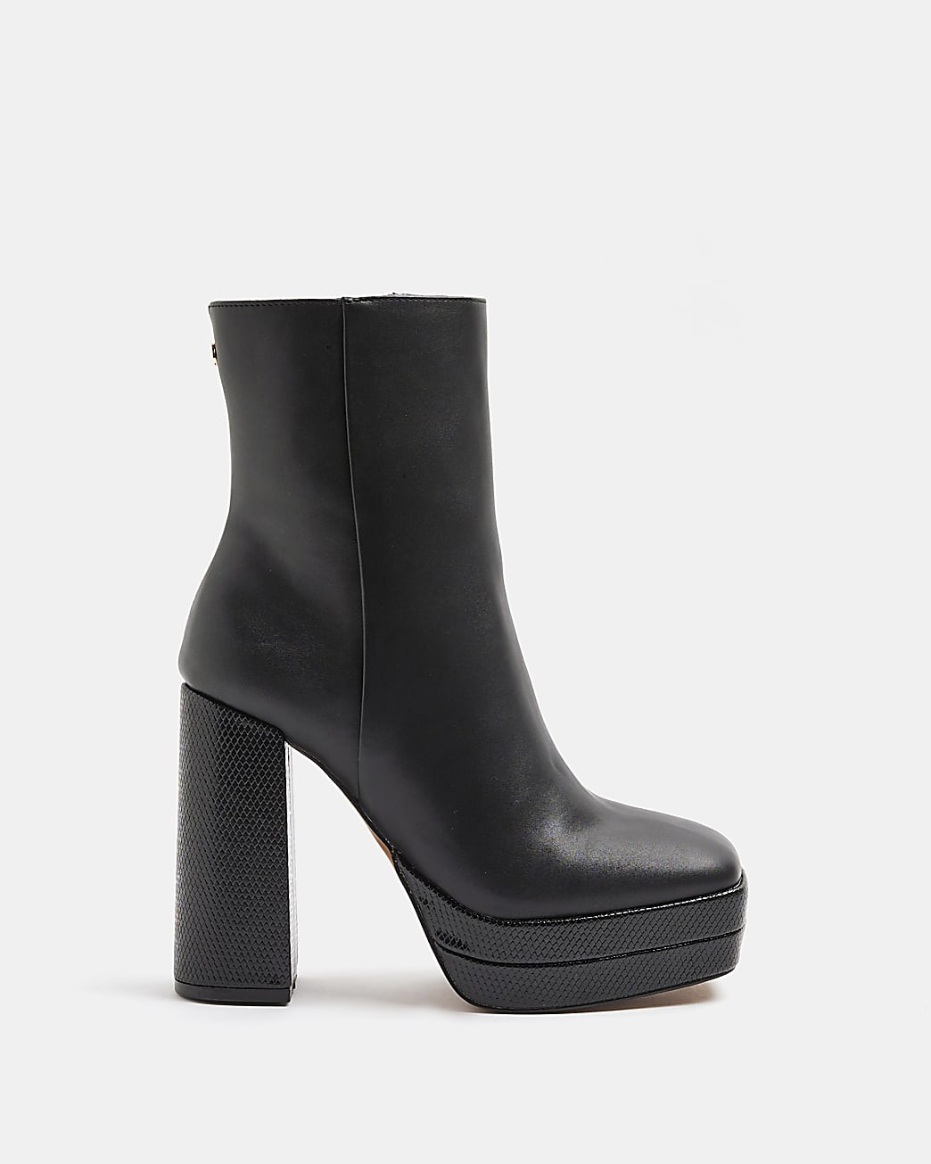 Black platform heeled ankle boots | River Island (UK & IE)