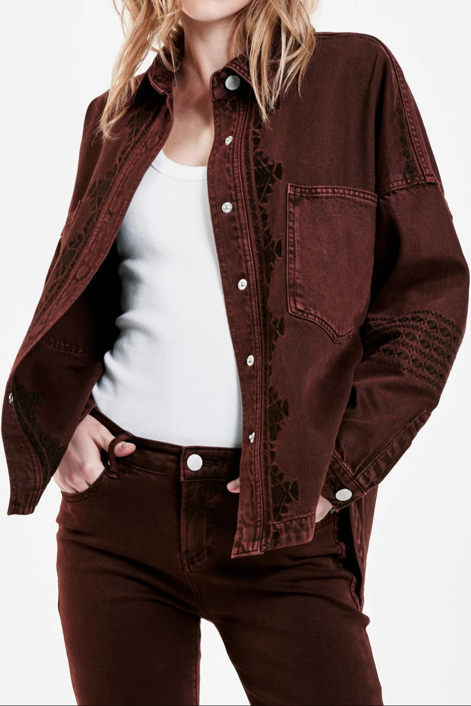 GINA DENIM JACKET DARK MAHOGANY | Dear John Denim