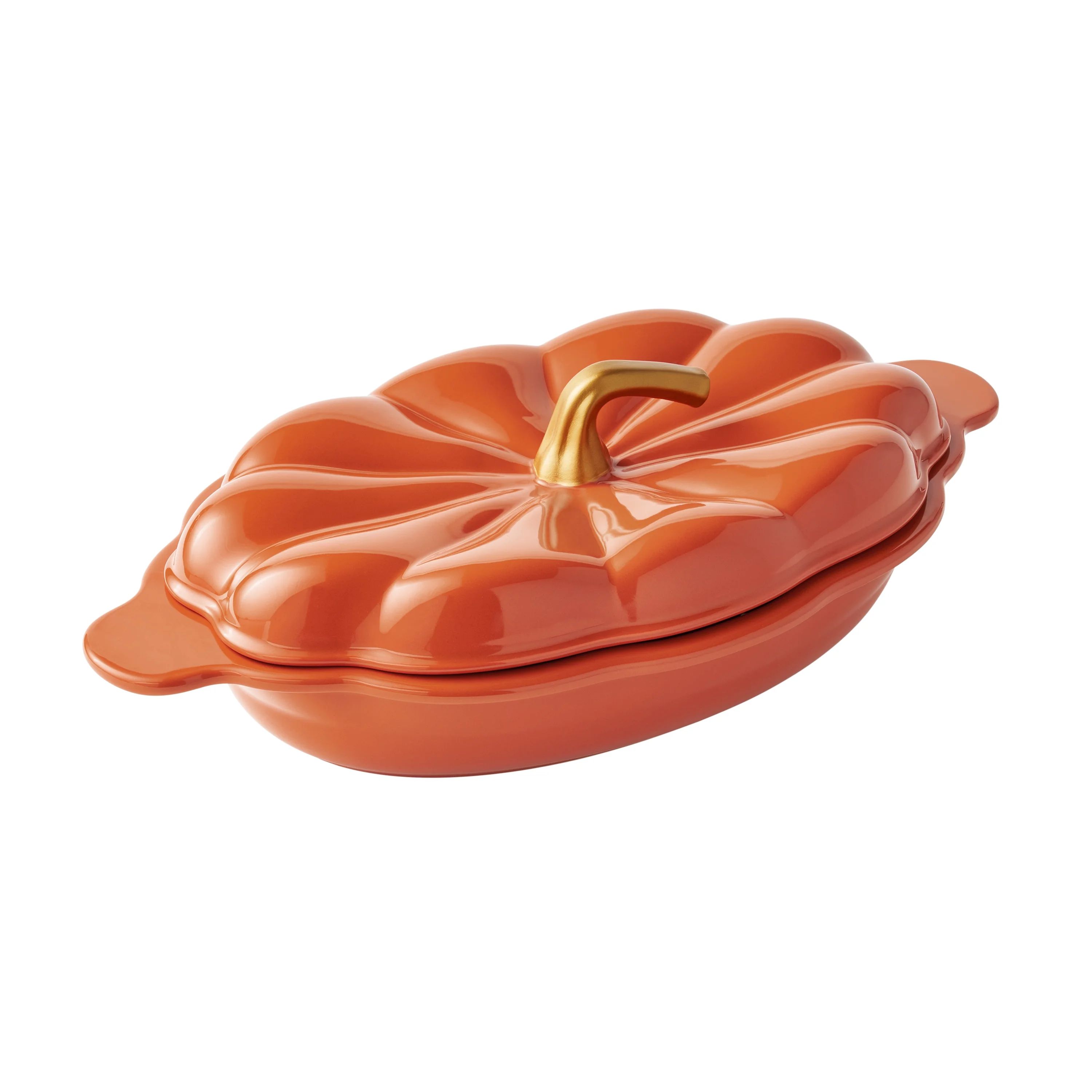 The Pioneer Woman Pumpkin 9 x 13" Oval Orange Stoneware Casserole Dish with Lid | Walmart (US)