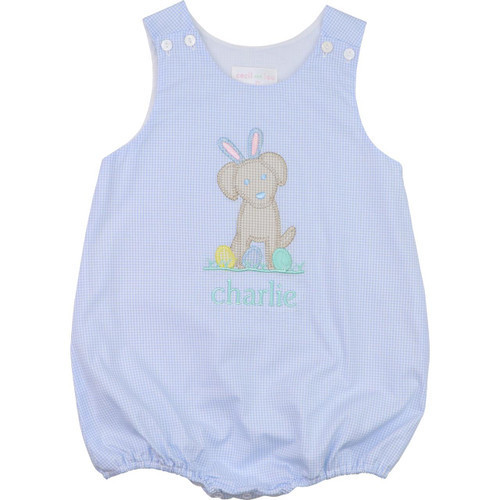 Blue Gingham Easter Puppy Bubble | Cecil and Lou