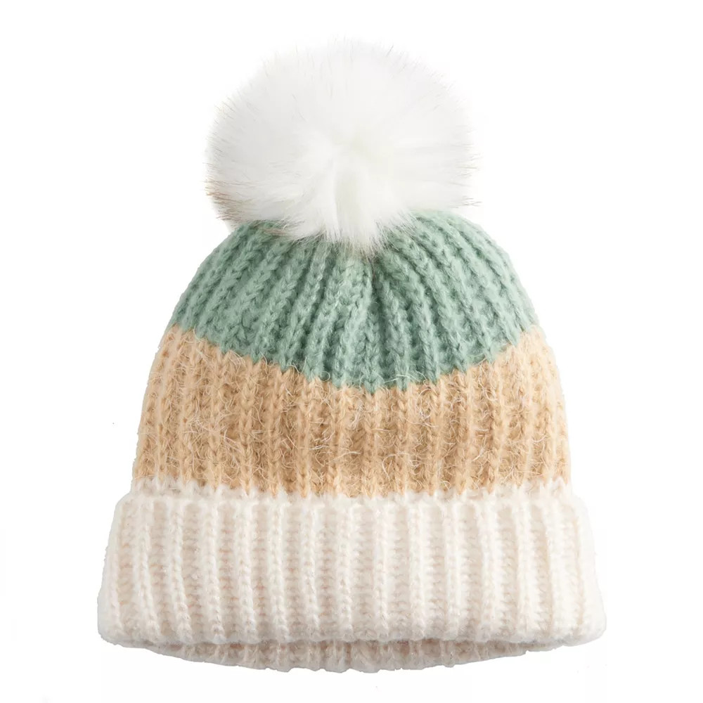Women's LC Lauren Conrad Mixed Yarn Stripe Beanie | Kohl's