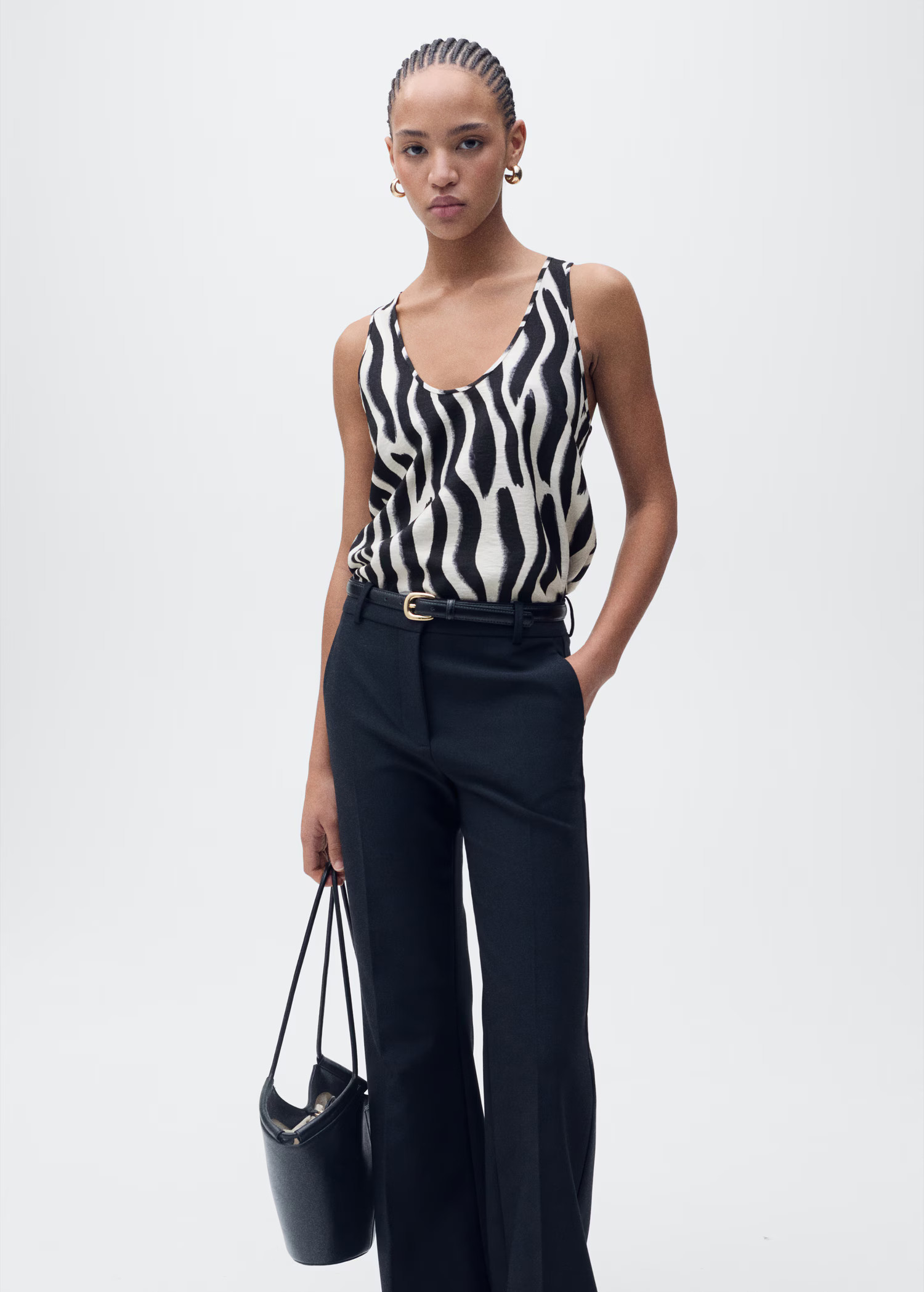 Zebra-print strappy top - Women | MANGO USA | Mango (US/MX/AU)