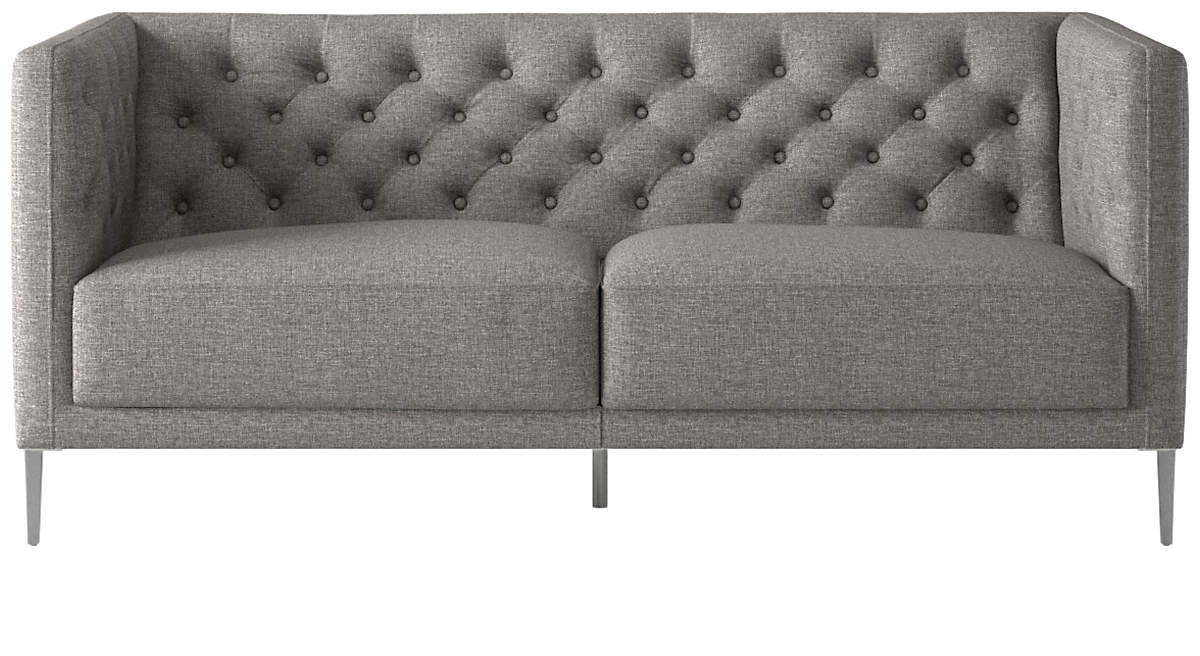 Savile Tufted Apartment Sofa Luca Storm + Reviews | CB2 | CB2